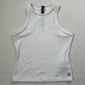 Vuori Halo Performance Crop Tank White Racerback Athletic Top XS